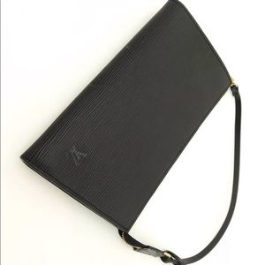 Louis Vuitton black epi leather clutch